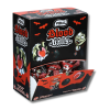 Emballage carton blood balls de chez Vidal, couleur noir et rouge avec des touches de blanc.