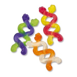Bonbons Squiggle Twist de la marque Trolli, bonbons multicolors.