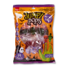 Emballage des Jumpy Pops, les sucettes en forme de crâne et de sorcière qui s'enroulent autour des doigts.