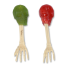 sucettes individuelles verte et rouge