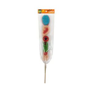 Brochette de bonbons Horrific Ke Boo en formes effrayantes (oreille, œil, cervelle) idéale pour Halloween.